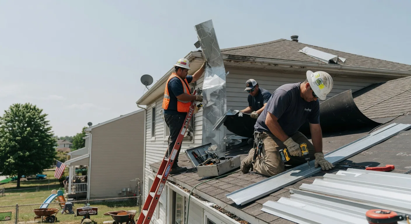 Storm Damage Metal Roof Repair in Huntington, MA